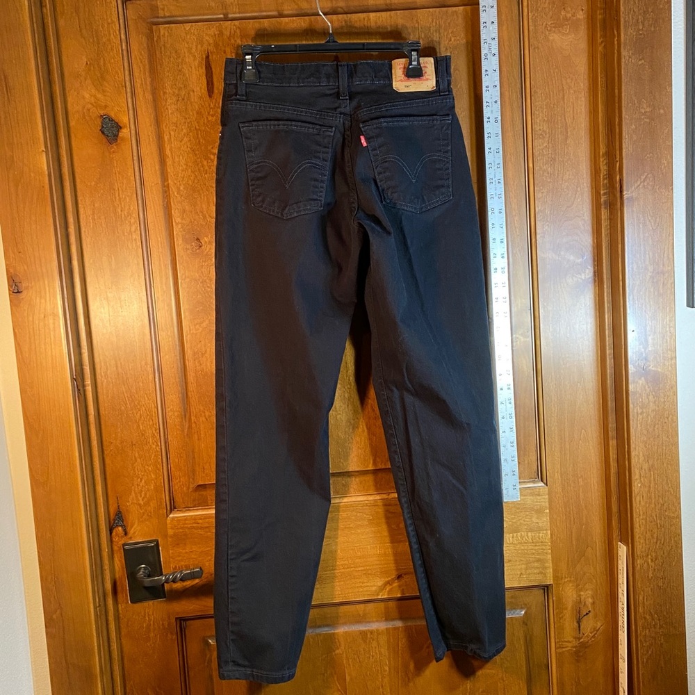 Levi’s Black Classic Relaxed Stretch 550 Jeans, Size 10 Misses Long, Tapered Leg